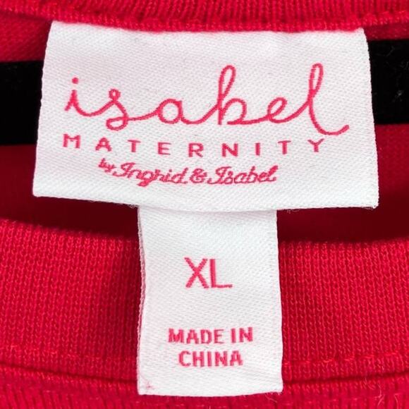 Isabel Maternity Target Red White Santa Baby Christmas Holiday Sweatshirt Top - Picture 2 of 6